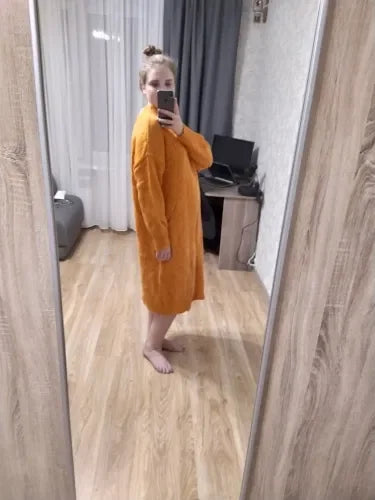 Winter Women Dress Fall Sweater Women Dress Long Sleeve Knitted Dresses Maxi Vintage Oversize Dresses Knitting Thick Warm Purple