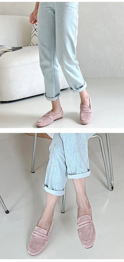 2022 New Women Flat Shoes Woman Loafers Spring Autumn Casual Suede Slip on Woman Shoe Comfortable Lightweight Shoe Mujer Sapato