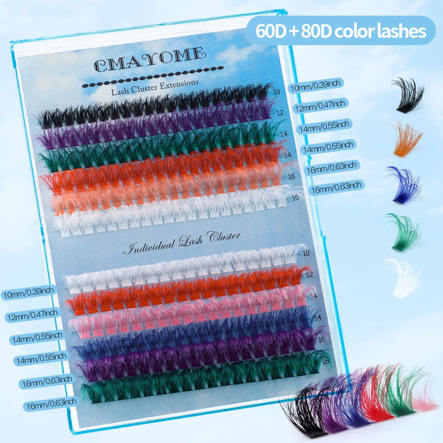 DIY Lash clusters set Colour Manga Eyelashes Extensions False eyelash bundle natural Fluffy Lashes Halloween cosplay makeups