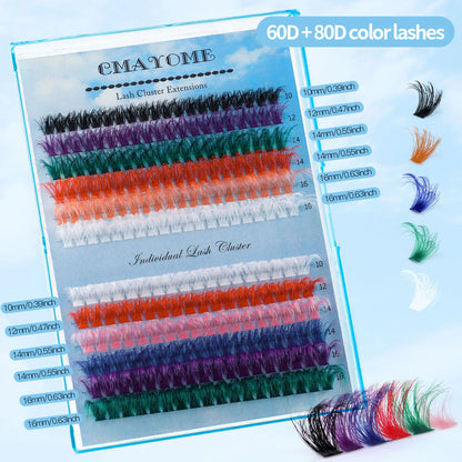 DIY Lash clusters set Colour Manga Eyelashes Extensions False eyelash bundle natural Fluffy Lashes Halloween cosplay makeups