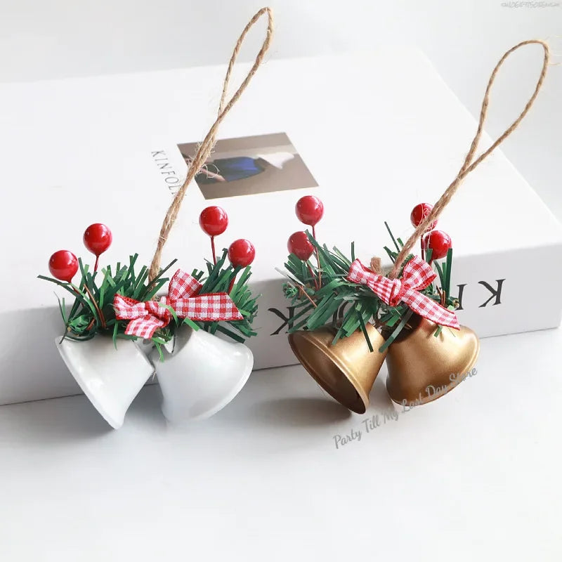 1pc Christmas Bells Christmas Tree Jingle Bells Hanging Pendant Xmas New Year 2024 Ornament Christmas Decoration