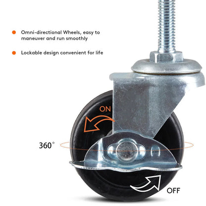 XXL Large Heavy Duty Dog Crate Strong Pet Cage Tear Resistant Square Tube Metal Kennel Playpen with Lockable Wheels and Tray