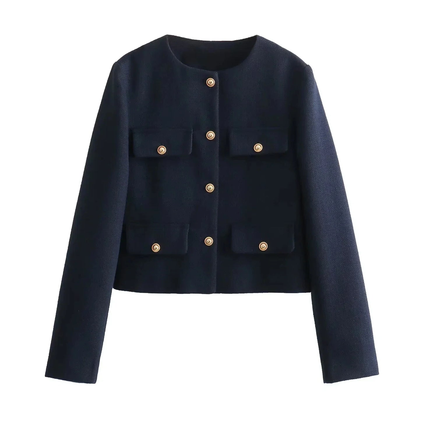2025 New Woman Jackets Outerwears Long Sleeve Cropped Fashion Jacket for Women Button Short Coats Elegant Women's Coat