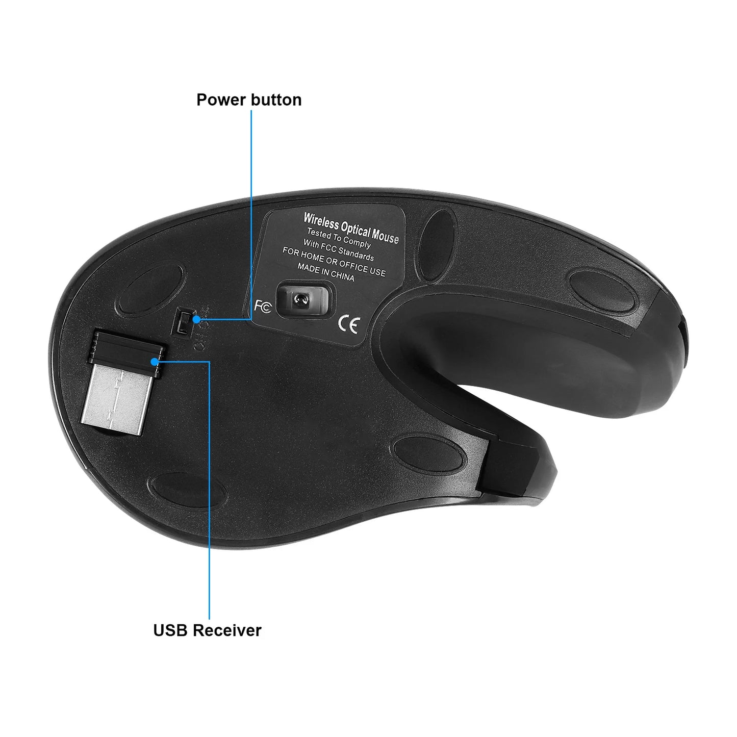 Wireless Vertical Mouse Wired USB Computer Gaming Mice Optical 2.4G Silent Gamer Ergonomic Mause For Laptop PC Windows Tablet