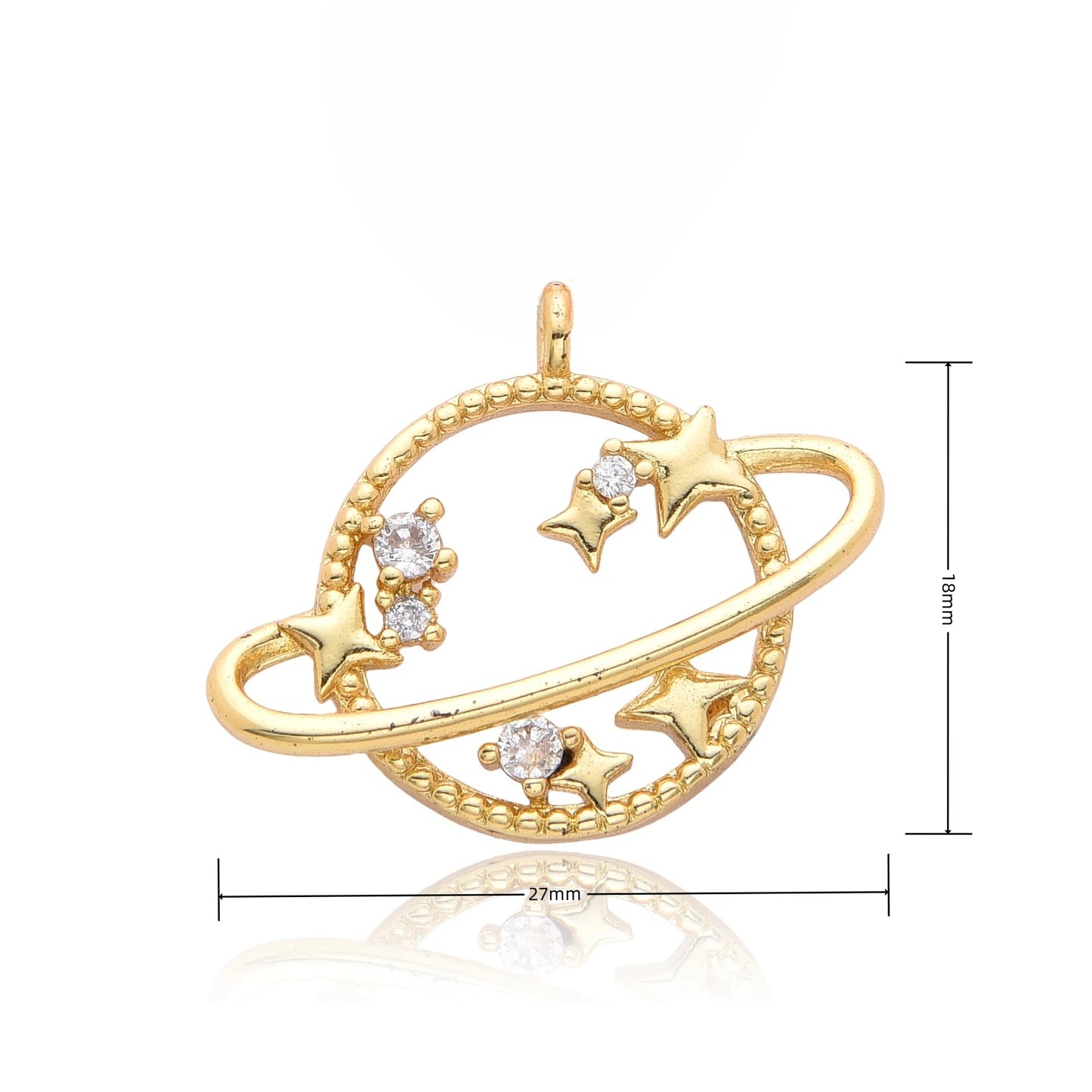 Y2K Gold Color Saturn Charms Micro-inlaid CZ Necklace for Women Planet Choker Chain Pendant DIY Jewelry Christmas Gift Wholesale