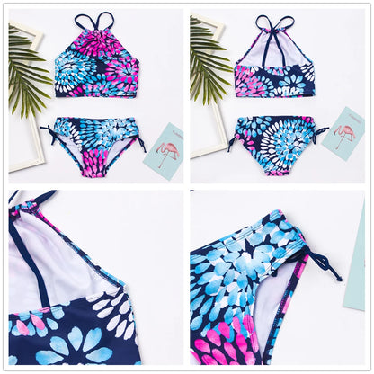 7-14Year Butterfly Print Child Bikini Set 2025 Girls Swimsuit Swimwear For Kids Summer Brazilian Teen Baby Swimming Suit Biquini