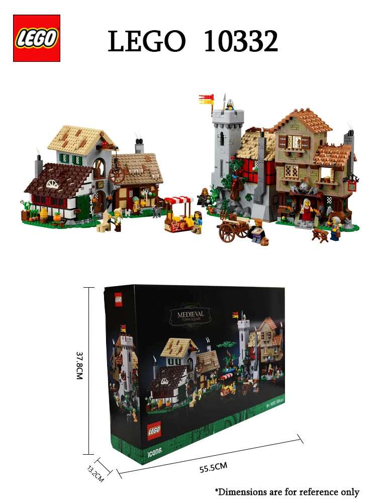 LEGO 10332 Medieval Town Square Icon Series Puzzle Blocks Children's Toy Gift, Compatible with Icons Building Set