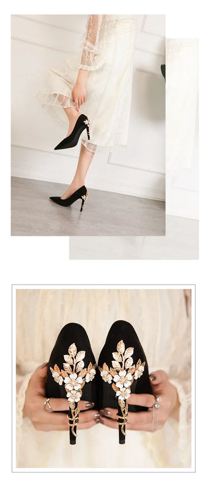 EtherealBe Elegant Blue Flower Embellished Women's Heels