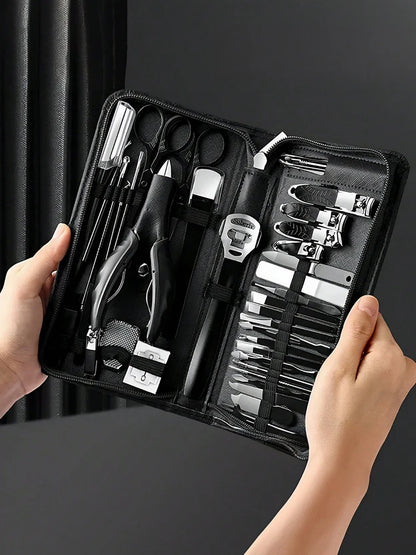 Manicure Nail Clippers Pedicure Set - Stainless Steel Manicure, Professional Grooming Kit, Nail Care Tools with Luxurious Travel
