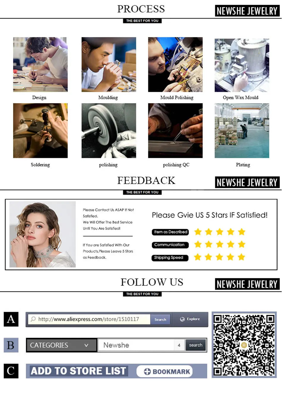 Newshe 925 Sterling Silver Black Blue White 5A Grade Cubic Zircon Wedding Ring Enhancer for Women Twist Rope Design Fine Jewelry