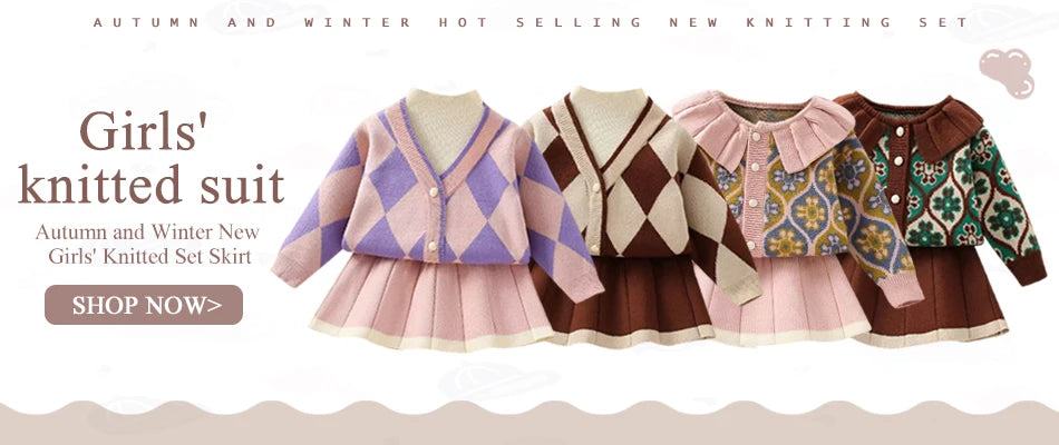 New girl baby sweater knitted dress  children warm Sweater dress for girls infant casual pure color Pleated princess dress