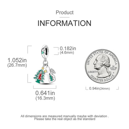 Halloween Christmas 925 Silver Charms Fit Original Bracelet For Women Jewelry Snow Christmas Tree Santa Claus