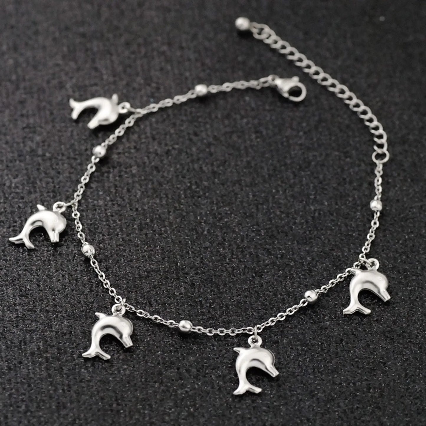 1PC Stainless Steel Shell Star Dolphin Anklet Silver Color Ocean Pendant Chain Anklet Women Summer Beach Barefoot Sandal Jewelry