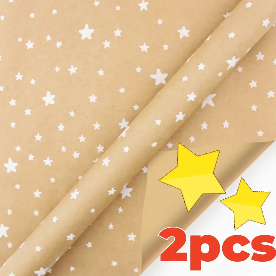 Christmas Gift Wrapping Paper with Snowflake Tree Pattern Paper Roll 16.9"x590" Eco-Friendly Paper Material for Holiday Presents