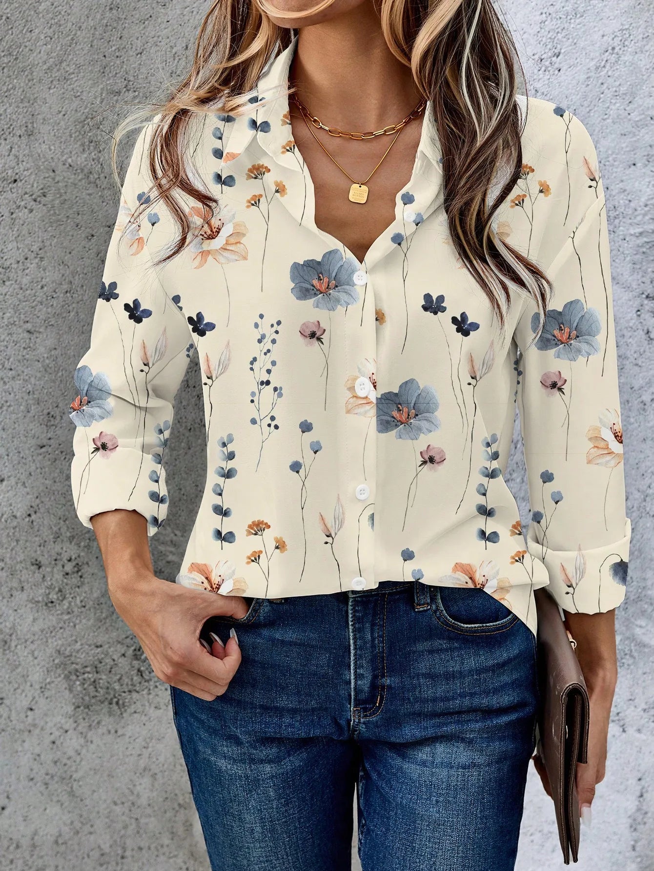 Women's Blouse Fashion Woman Elegant Multicolor 25 Summer Floral Print Casual Tops Coffee Dates  Weekend Brunches Park Strolls