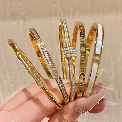 Silver Color Stainless Steel Colorfast Bracelets Skyful Star Bracelet Set for Women Fashion Light Luxury Jewelry Gifts Wholesale