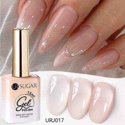 UR SUGAR 15ml Champagne Gold Sliver Reflective Glitter Gel Nail Polish Varnish Semi Permanent Soak Off UV Gel For Manicure Art