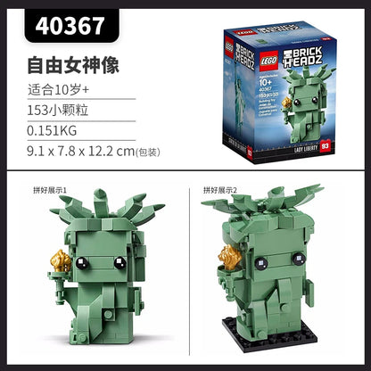 Lego Block Square Head Series 40367 40378 40421 40443 Statue of Liberty Square Children's Toy Gifts