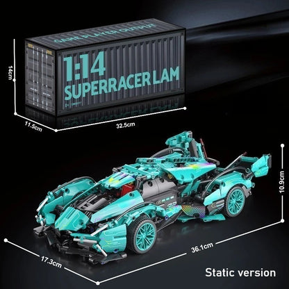 Technology Racing Car Block Model 1280PCS+ 1:14 Motion Speed Car Model Mechanical Super Block Assembly Toy Children Adult Gifts