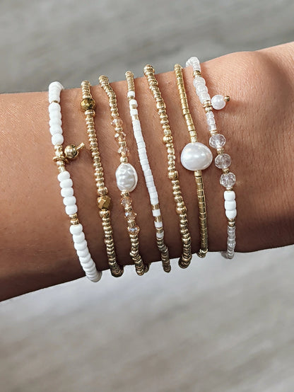 7PCS Bohemian Elastic Handmade Beaded multi-layer Stacked Women's Bracelet Set Party Jewelry Gift