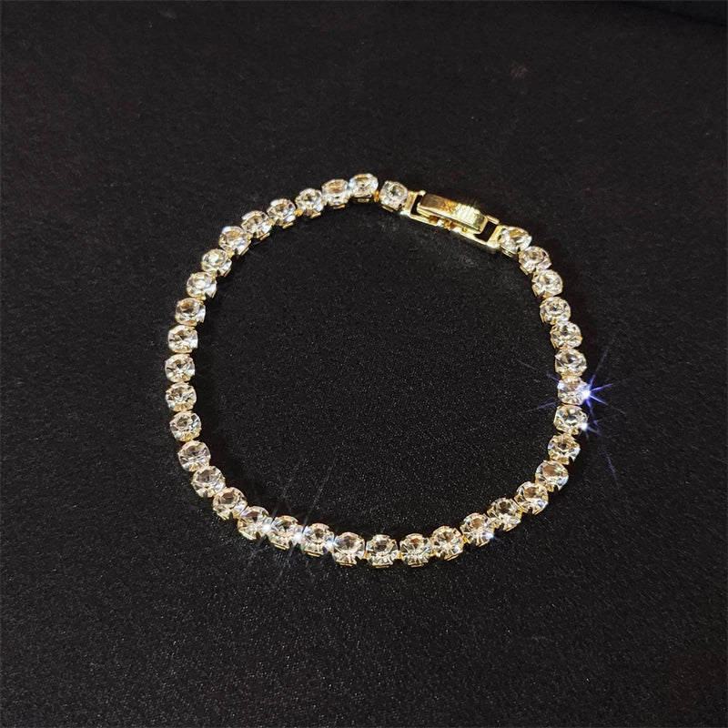 Luxury Blue Zircon 18K Gold Plated Women's Bracelet 2023 New Fashion Retro Zircon Bracelet Wedding Party Jewelry Gift
