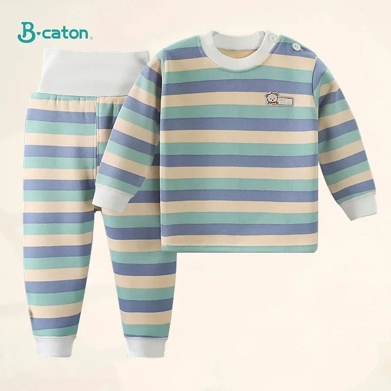 Thicken Warm Plush Children Sets Kids Clothes Boy Girl Underwear Suits Autumn Winter Children Clothinng Tops Hight Waist Pants
