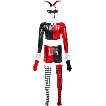 Cosplay Clown Costume Women Joker Outfits Halloween Carnival Party Fancy Suits Performance Bodysuits Carnival Dress Up