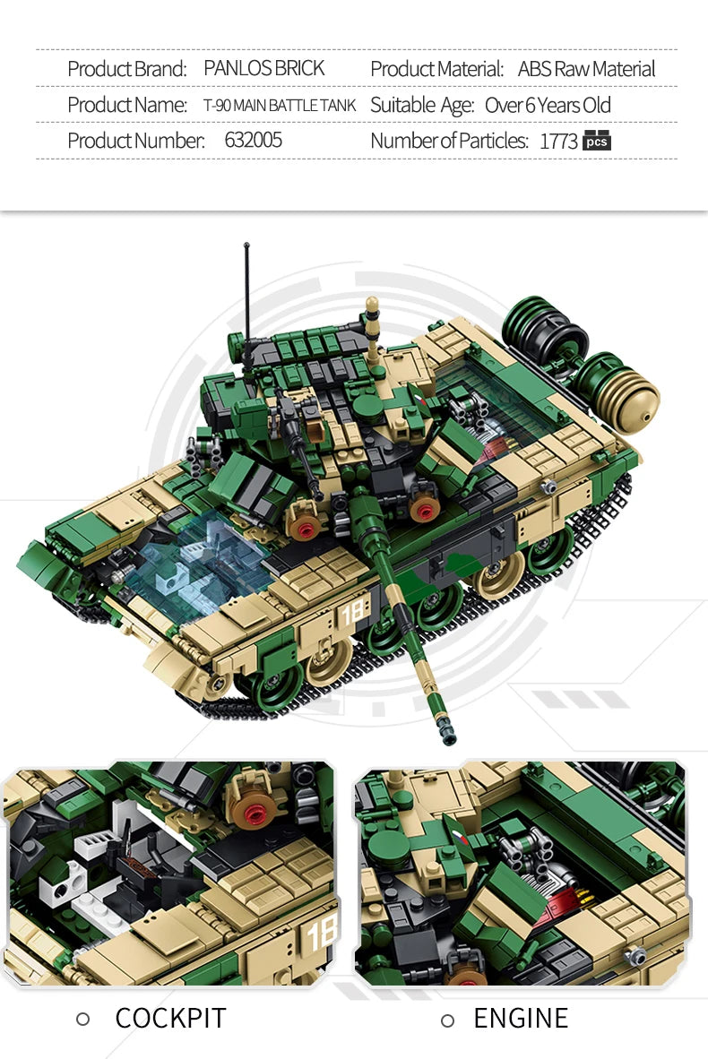 WW2 Military Leopard 2A4 Battle Tank Series Building Blocks Brick Model MOC Army Weapon Boy Set Kid Toy Childrens Christmas Gift