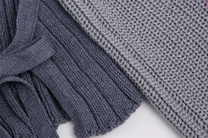 Fashionable Backless Knot Design Knitted Top Women's Autumn Wear Versatile Street Style round Neck Long Sleeve Polyester