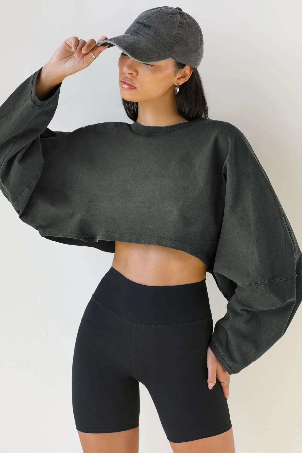 Autumn Winter Women's No Hat Hoodies Fashion O-neck Loose Long Sleeve Pullove Casual Workout Jogger Female Sexy Crop Sweatshirt