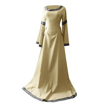 Medieval Gothic Cosplay Costumes for Women Halloween Carnival Party Performance Long sleeve Middle Ages Renaissance Dresses