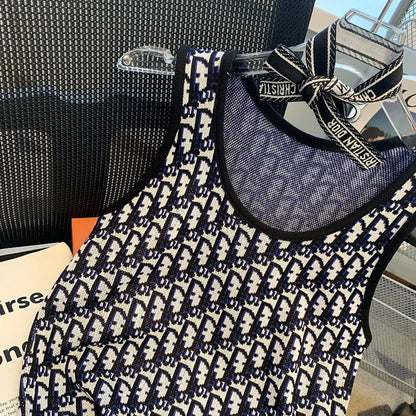 Summer New Bow Outer Wear Spandex Tank Top Strapless Top For Women Fashion Sensibility Niche Knittank Vest