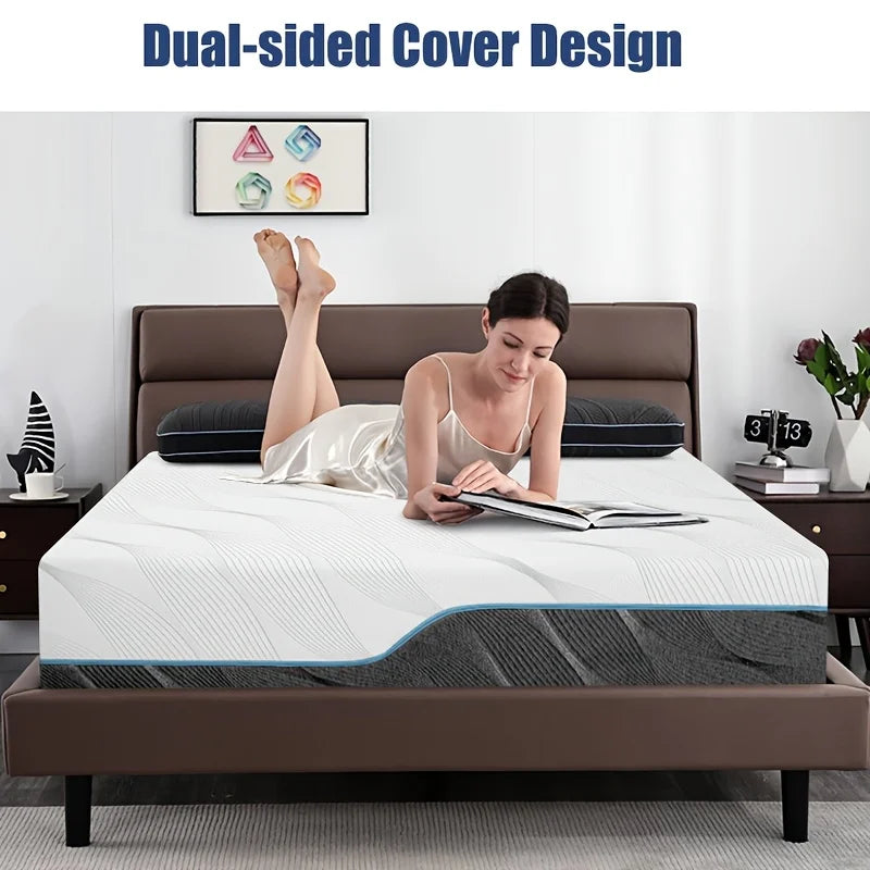 EtherealBe queen size flippable mattress for back pain with dual-sided cover design and comfort features