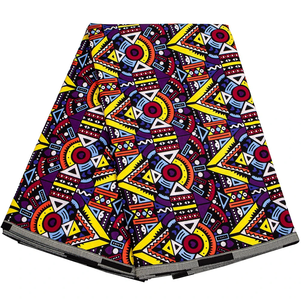 Africa Ankara Prints Ghana Kente Fabric Guaranteed Real Wax 100% Cotton High Quality African Sewing Pagne For Party Dress 6yards