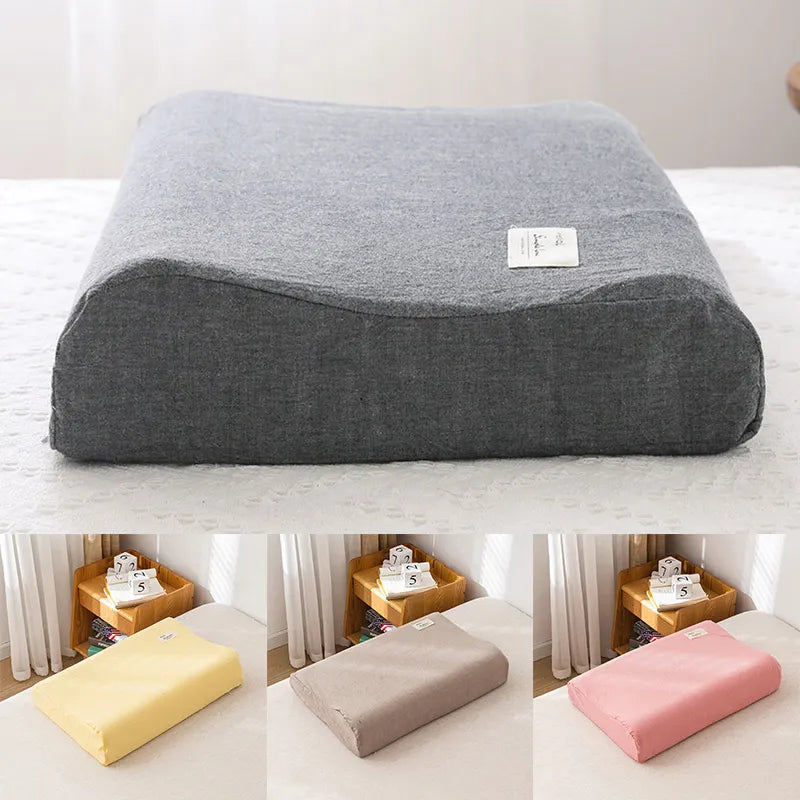 1PC Pillow Case Contour Memory Foam Rebound Latex Pillowcase Cotton Pillow Cover Zippered