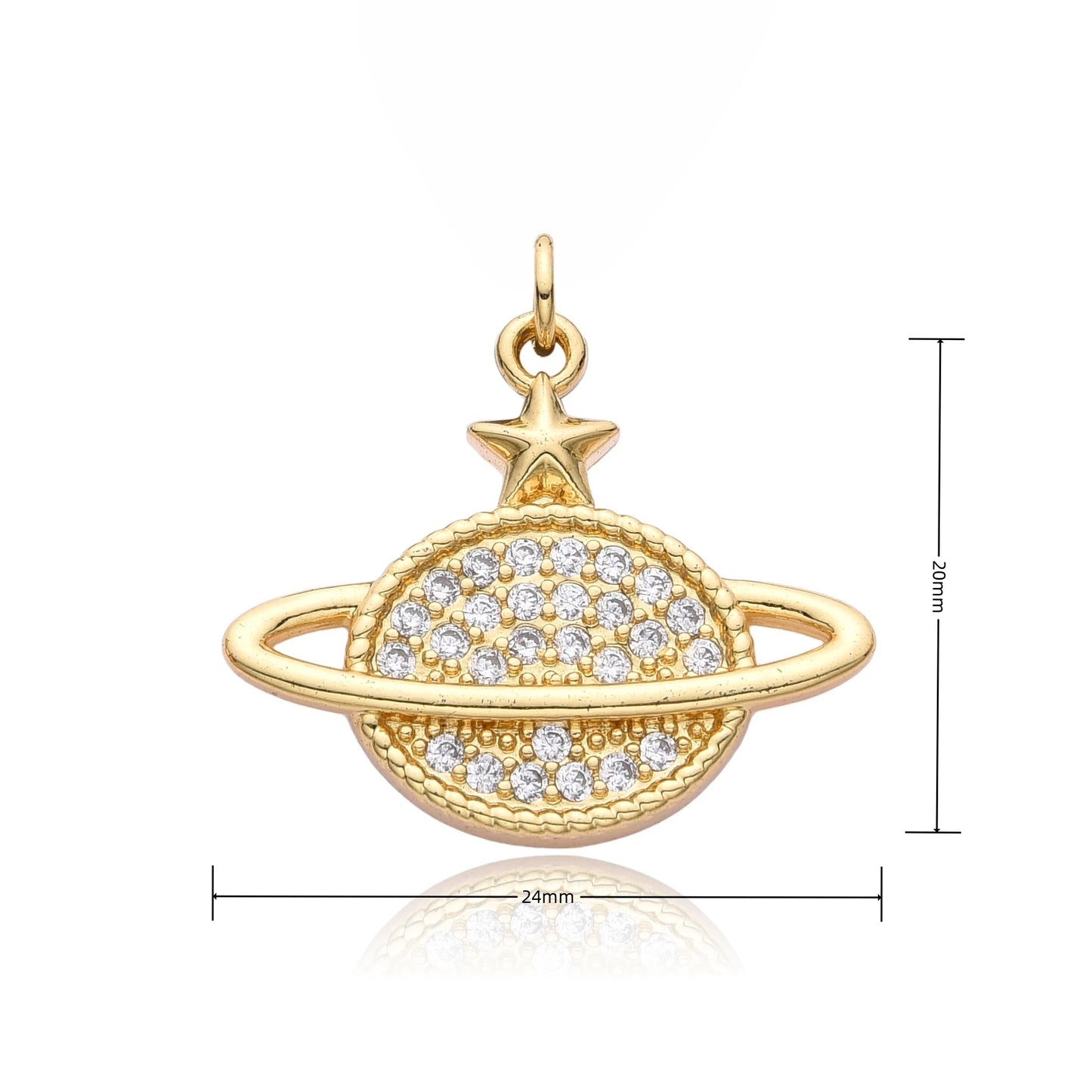 Y2K Gold Color Saturn Charms Micro-inlaid CZ Necklace for Women Planet Choker Chain Pendant DIY Jewelry Christmas Gift Wholesale