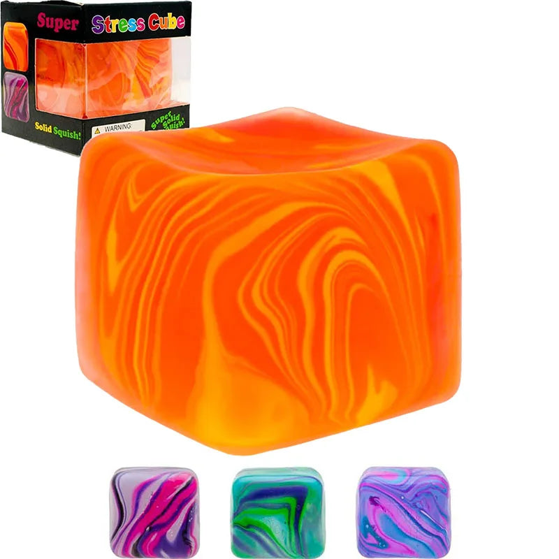 Needoh Nice Cube Swirl Sensory Toy with a Super Solid Squish Unique Swirling Color Blend - Ages 3 and Up Party Supplies