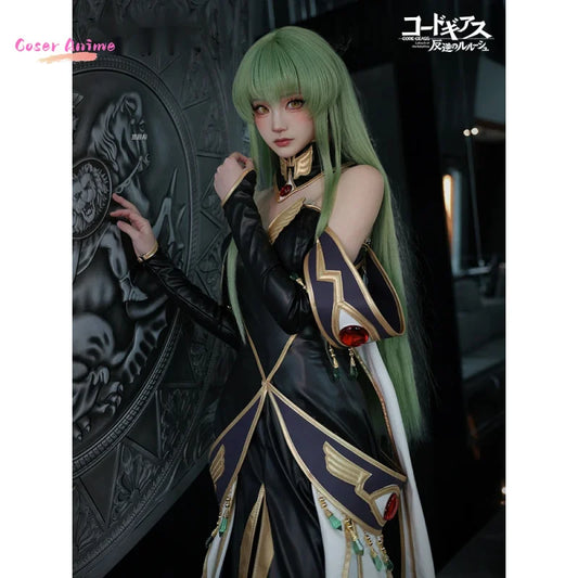 【Coser】Game Code Geass  C.C. Cosplay Costume Uniform Halloween Party for Women Men Carnival Props