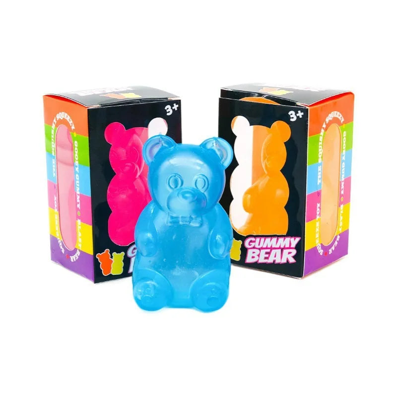 Needoh Little Bear Squeeze Stress Relief Cube Pressure-Relief Anxiety Sensory Tool Slow-Rebound Focus Desk Educational Gadget
