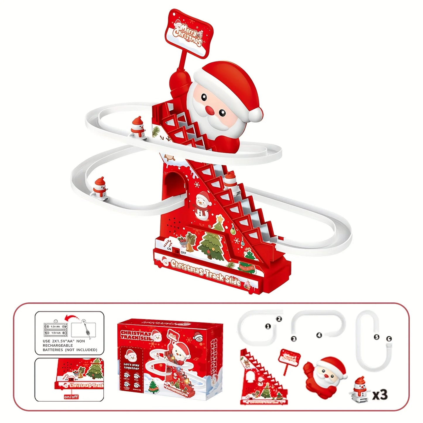 Stairs, slides, Santa Claus toys, Christmas decorations, the best gift for children during Christmas