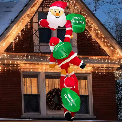 8FT Christmas Inflatables Climbing Santa Outdoor Decorations Christmas Inflatable Decorations with LED for Blow Up Yard Xmas