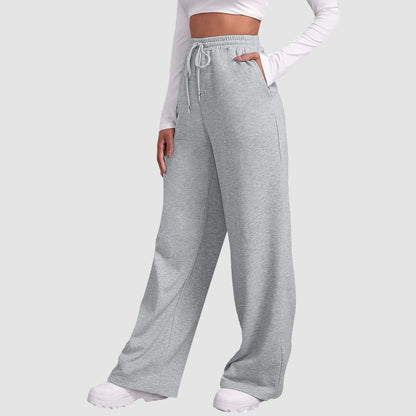 Women’s Drawstring Sweatpants Wide Straight Leg Pants Solid Color Sweatpants Casual Pants For Women 2024 Spring Emale Clothes