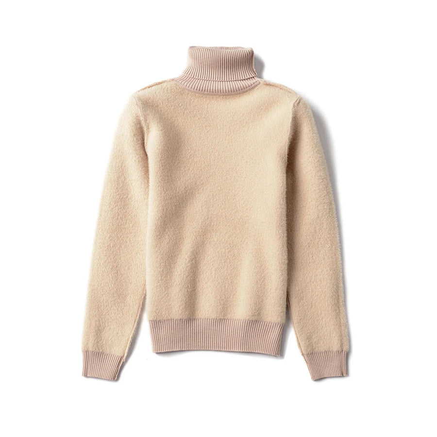 Sweater For Women Winter Thicken Turtleneck Slim Knit Pullover New Warm Plush Velvet Lined Knitwear Jumper Tops Casual Poleras