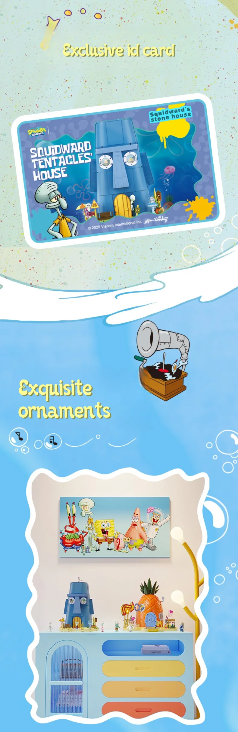 Spongebob Cartoon Krusty Krab Restaurant Building Blocks Creative Canteen Scenes Model Bricks Desktop Ornaments Toy For Kid Gift