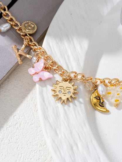 Charm Exquisite Shell Sun Moon Flower Pendant Women's Bracelet Banquet Jewelry