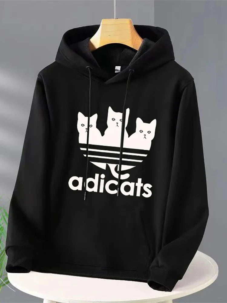 Women's Luxury Fashion Hoodies Long Sleeve Pullover Sweatshirt Unisex Adicats Print Hoodies Casual Streetwear For Men's Clothing