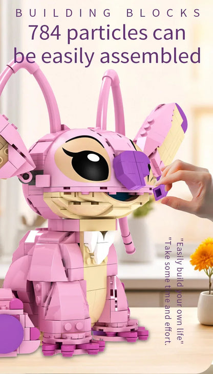Disney Stitch Angel CP Building Blocks 2025-Large Piece Cartoon Toys Moving Ears Kids Assembly Birthday Gift for Boys Girls