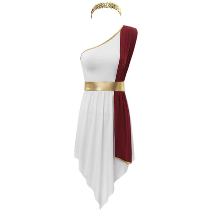 Women Ancient Roman Greek Role Play Toga Senator Caesar Costume Athenian Princess Empress Dress Robe for Halloween Cosplay Party