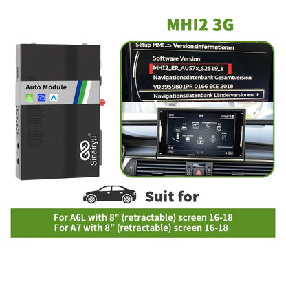 Sinairyu Wireless Auto Smart Box For Audi A6 A7 S6 S7 RMC 2011-2018 Support Carplay Android Auto Connect Mirrorlink AHD Camera