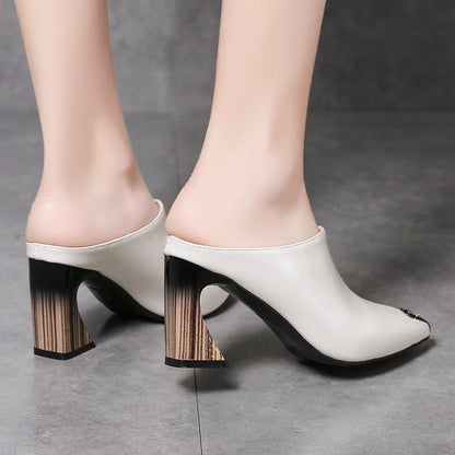 Sandalias Summer 2022 New Women Slipper High Heel Sandal Shoes Ladies High Quality PU Leather Slides Pumps Women